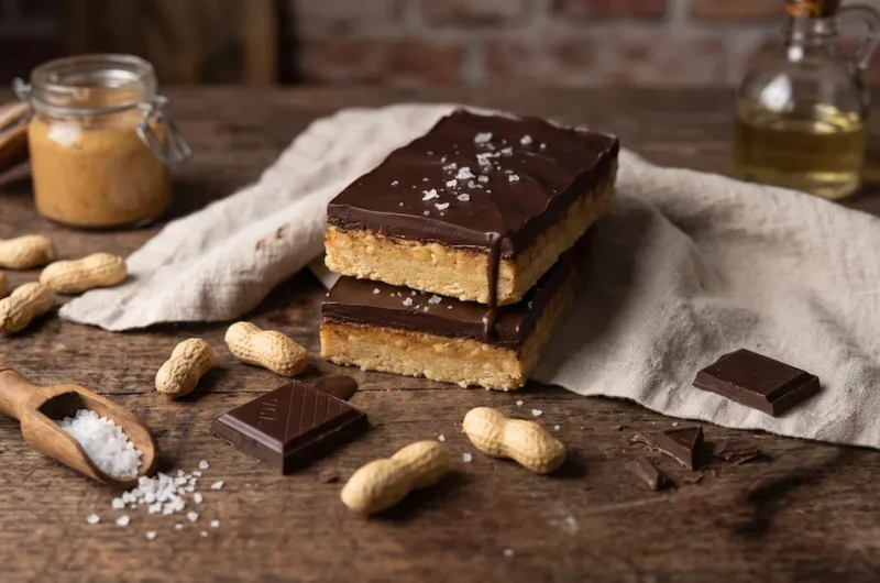 Barres cacahu&egrave;te & chocolat noir sans cuisson